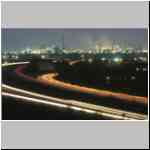 Blick vom Hochofen 5 des Hochofenwerks Duisburg Meiderich auf Autobahn A 42 und Hochöfen Bruckhausen