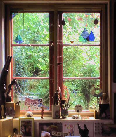 ausBlicK in den Garten____"WASSER-" und "Luft-Fenster" zu den vier elementen