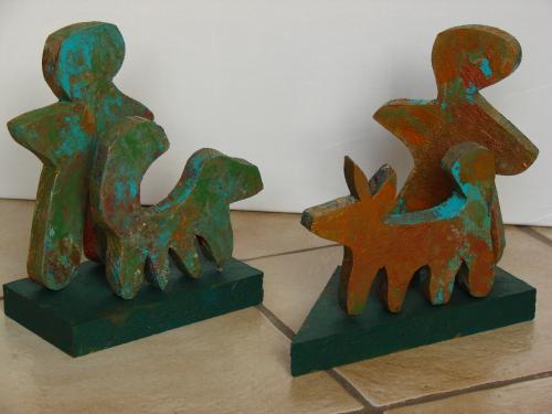 Begegnung - Bemalte Holzskulpturen I - 2003 © Ulrich Leive
