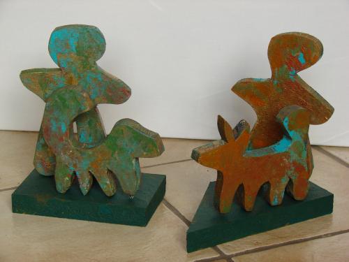 Begegnung - Bemalte Holzskulpturen III - 2003 © Ulrich Leive