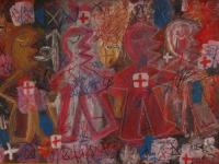 Wanderer und rote Kreuze - 1995 © Ulrich Leive